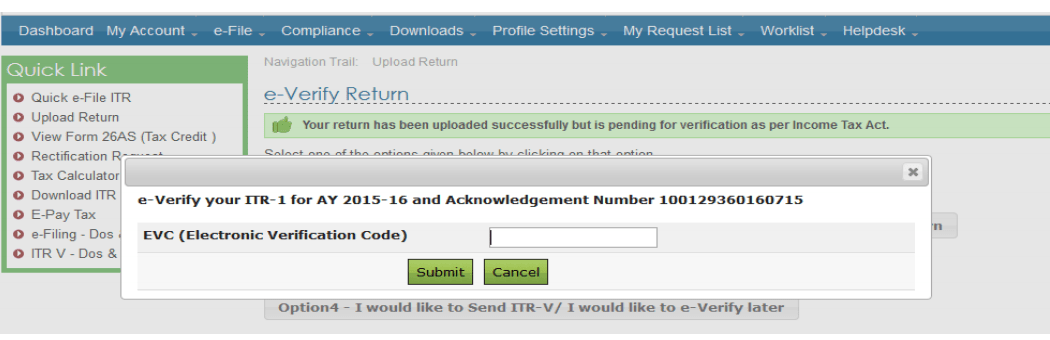Income Tax Return Verification